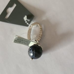 Pilgrim silver/navy stone Keychain. NWT.